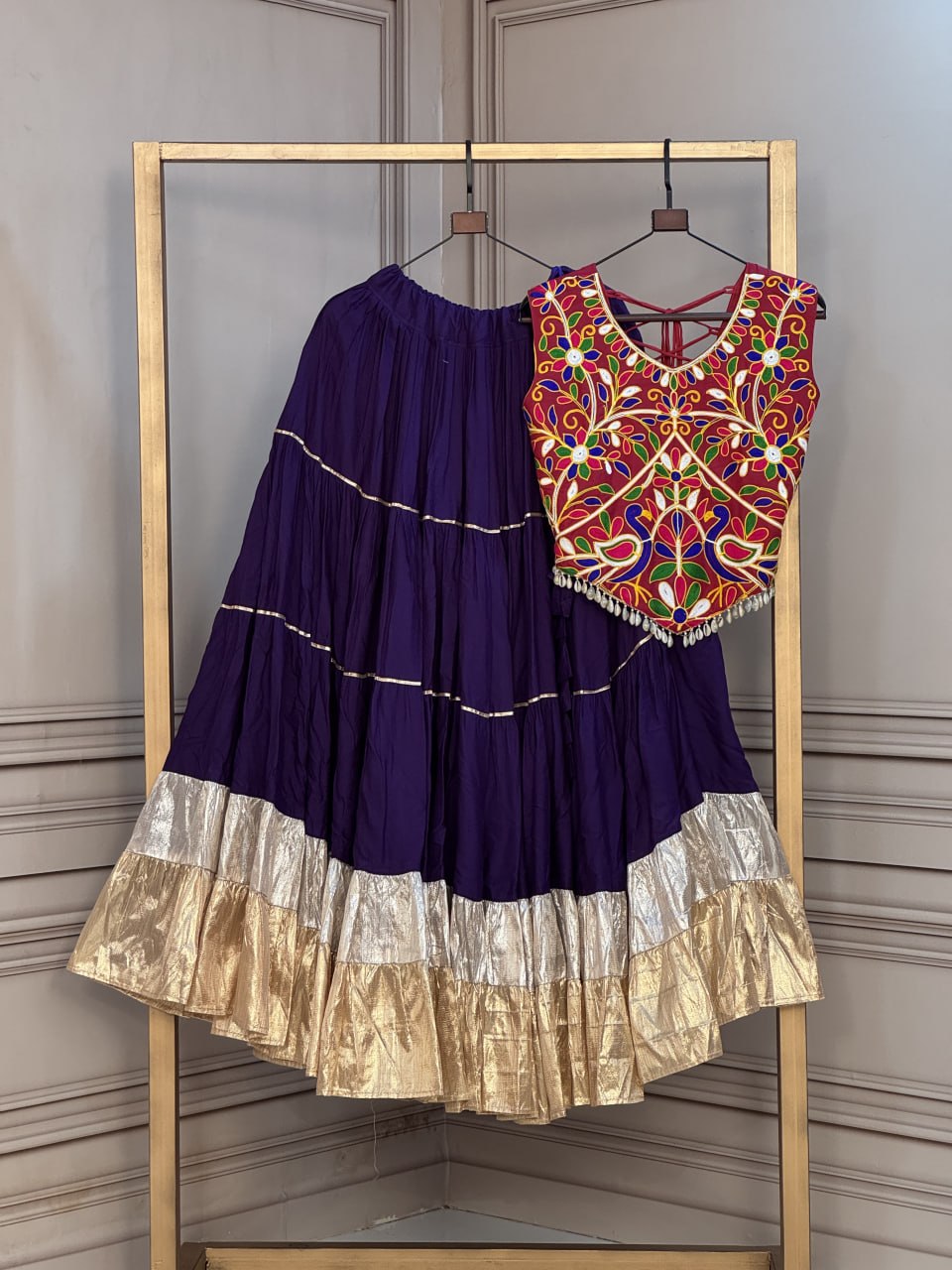 Rayon Kutchi Work Lehenga Choli