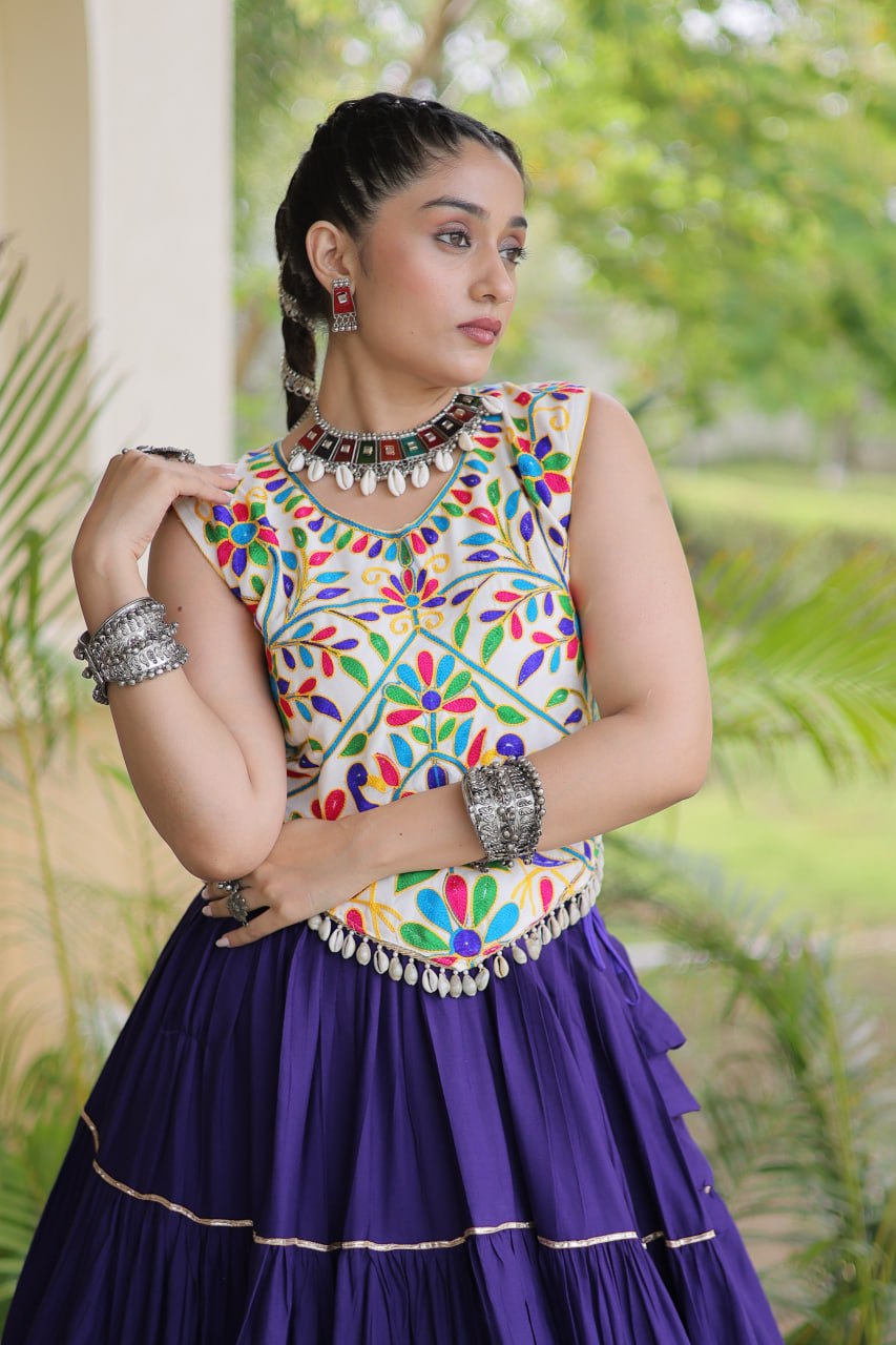 Rayon Kutchi Work Lehenga Choli