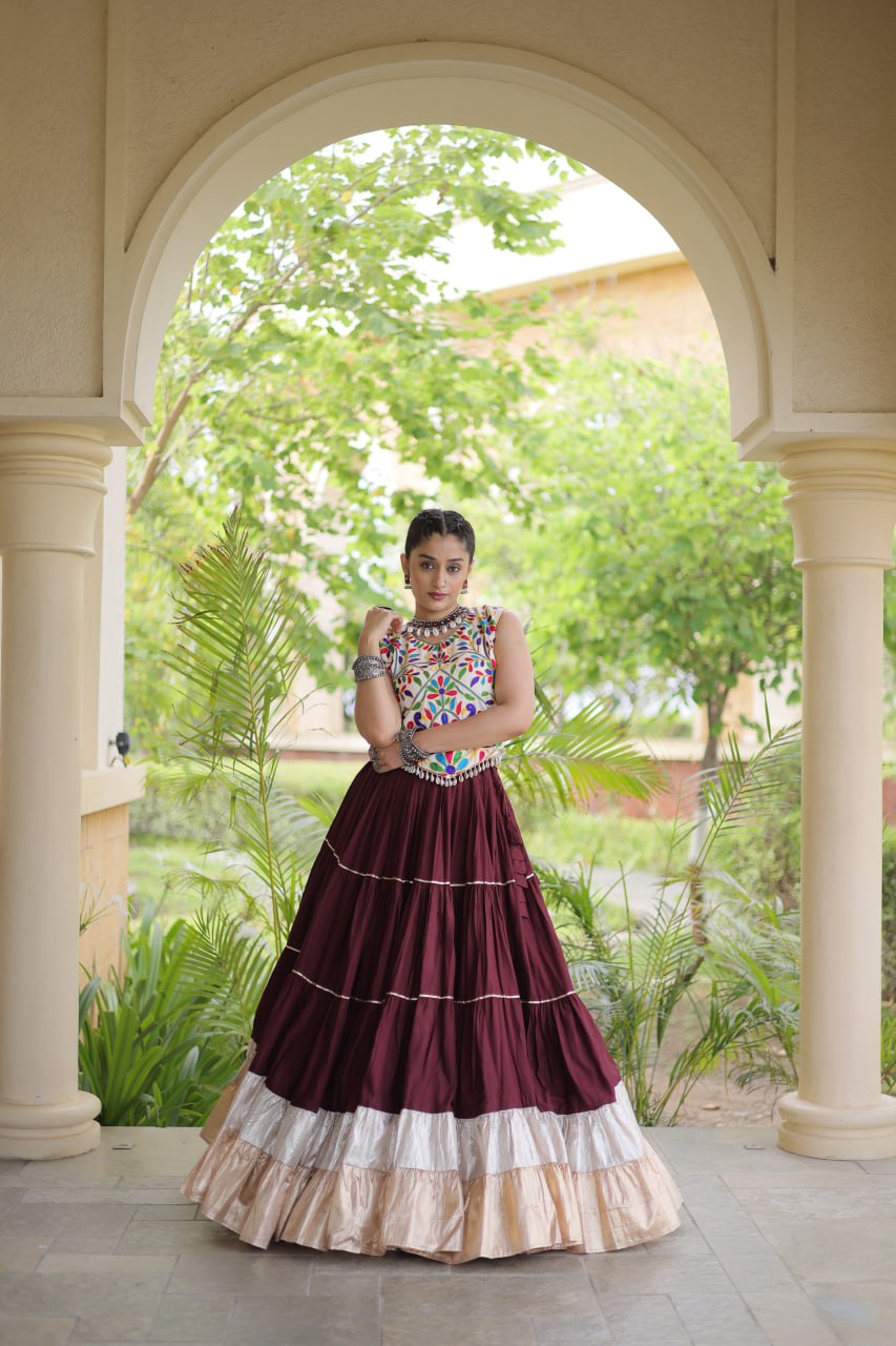 Rayon Kutchi Work Lehenga Choli