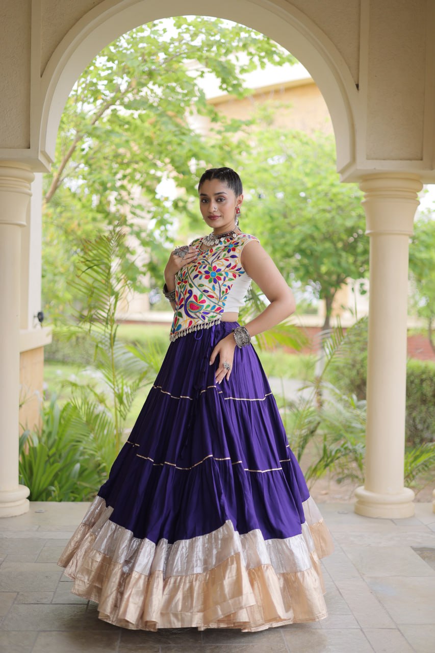 Rayon Kutchi Work Lehenga Choli