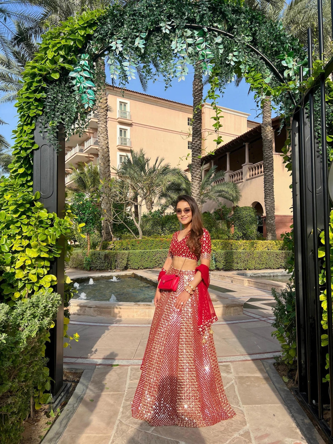 Red Georgette Designer Lehenga Set
