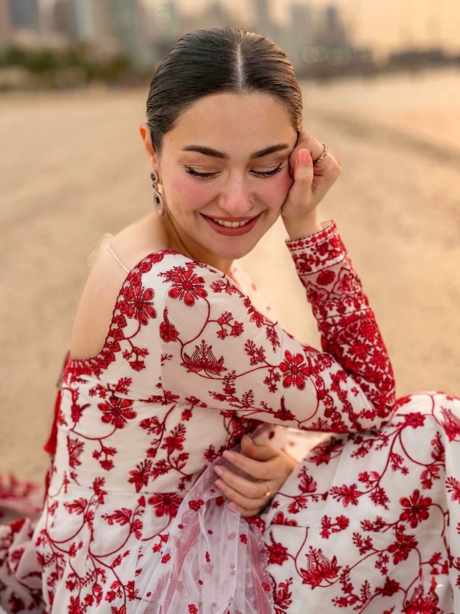 Red Georgette & Organza Silk Gown