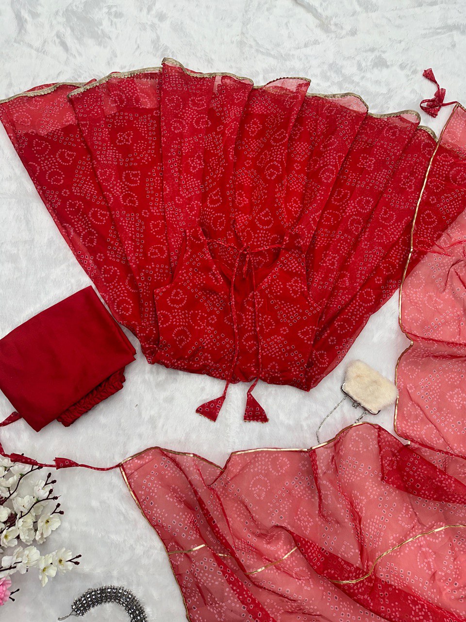 Red Exclusive Digital Printed Anarkali Suit