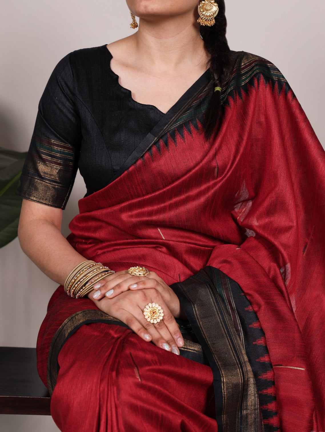 Red Silk Zari Weaving Saree