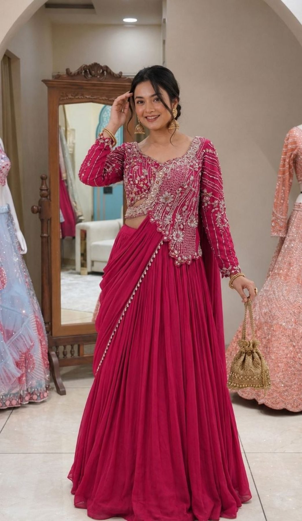 Rangoli Lehenga Choli with Embroidery Sequence Work For Special Occasions