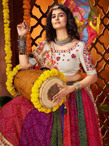 Regal Multi-Color Bandhani Printed Georgette Navratri Special Lehenga Choli
