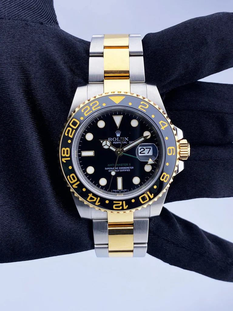 Rolex Gmt Master Ii 116713Ln Black Dial Oyster Perpetual Date 40Mm 18K Yellow Gold And Stainless Steel Men’S Watch