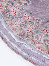 Mauve Organza Sequins, Zarkan and thread embroidery Semi-Stitched Lehenga choli & Dupatta