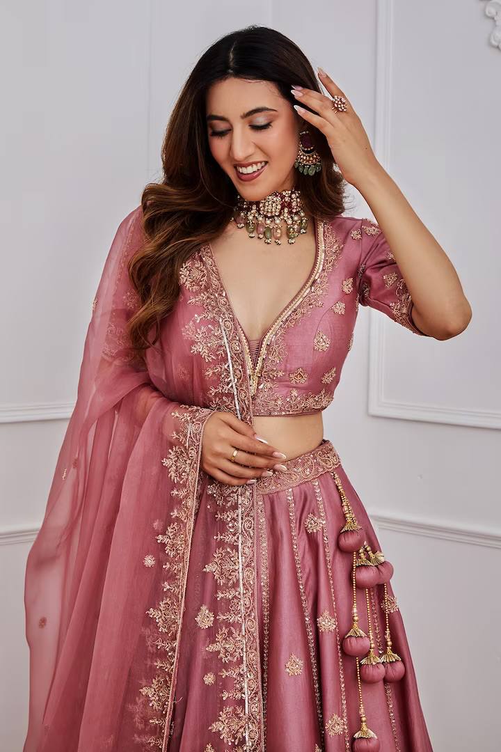 Rose Pink Lehenga Set for Festive Glam