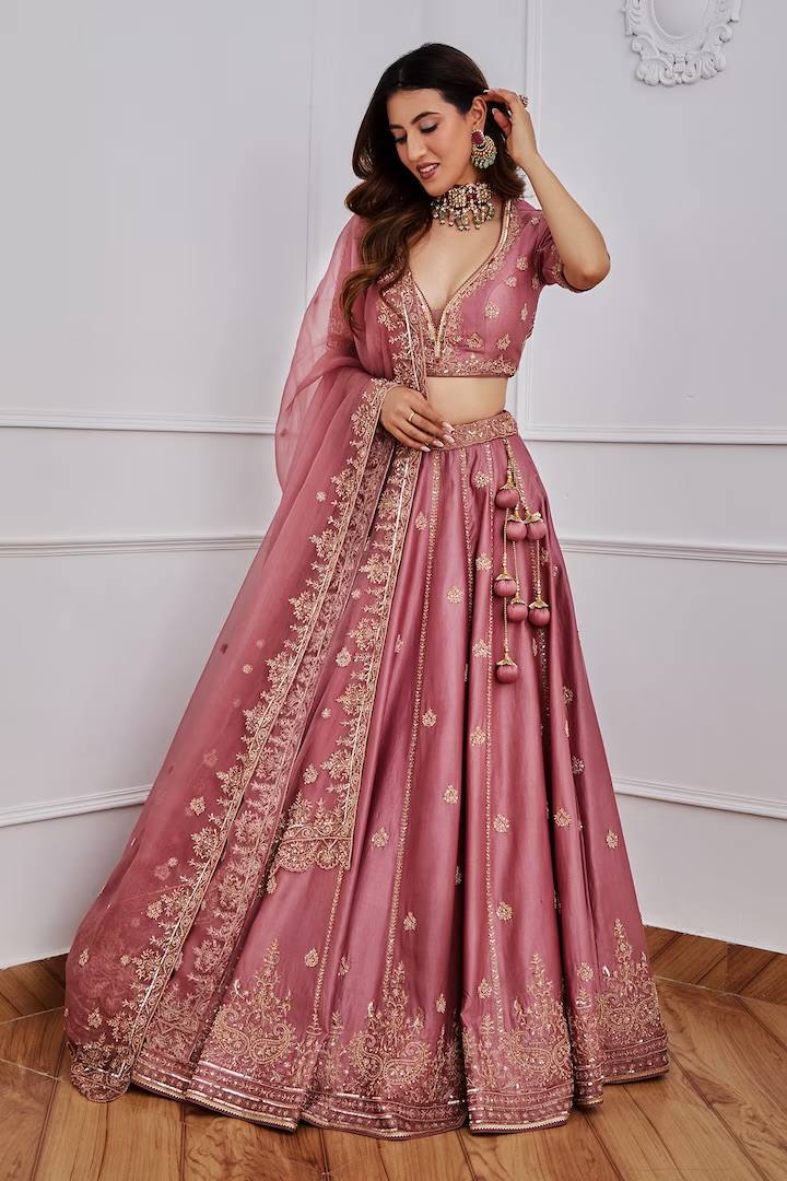 Rose Pink Lehenga Set for Festive Glam