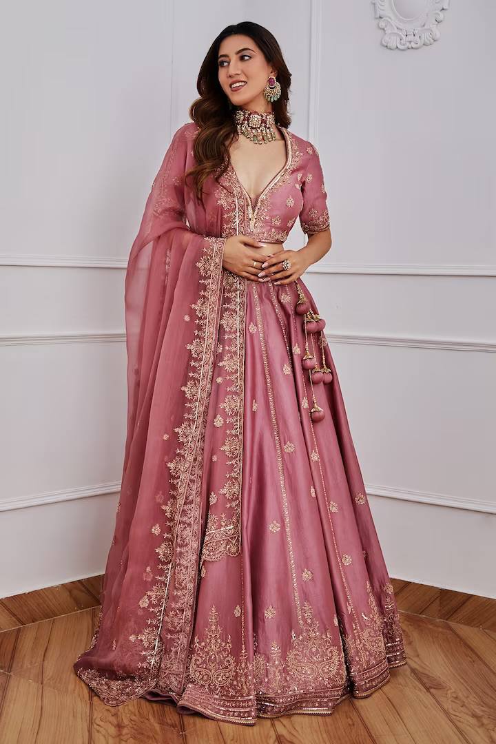 Rose Pink Lehenga Set for Festive Glam