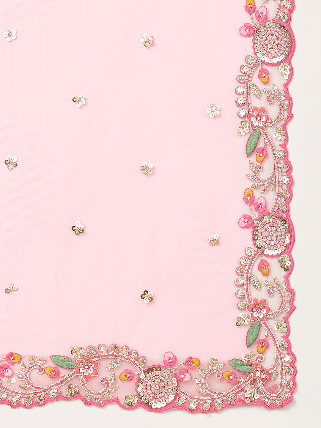 Rose Pure Georgette Sequinse Work Semi-Stitched Lehenga & Unstitched Blouse with Dupatta