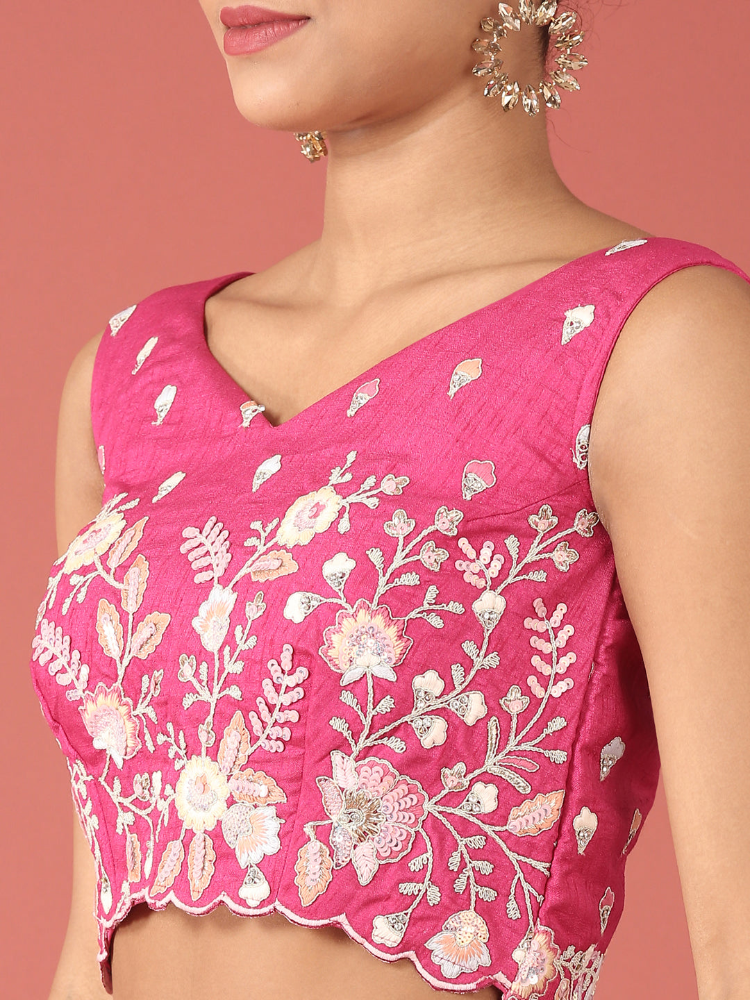Rose Tone Shadding Net Sequinse Work Semi-Stitched Lehenga & Unstitched Blouse, Dupatta