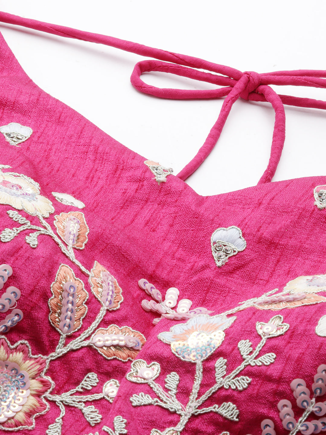 Rose Tone Shadding Net Sequinse Work Semi-Stitched Lehenga & Unstitched Blouse, Dupatta