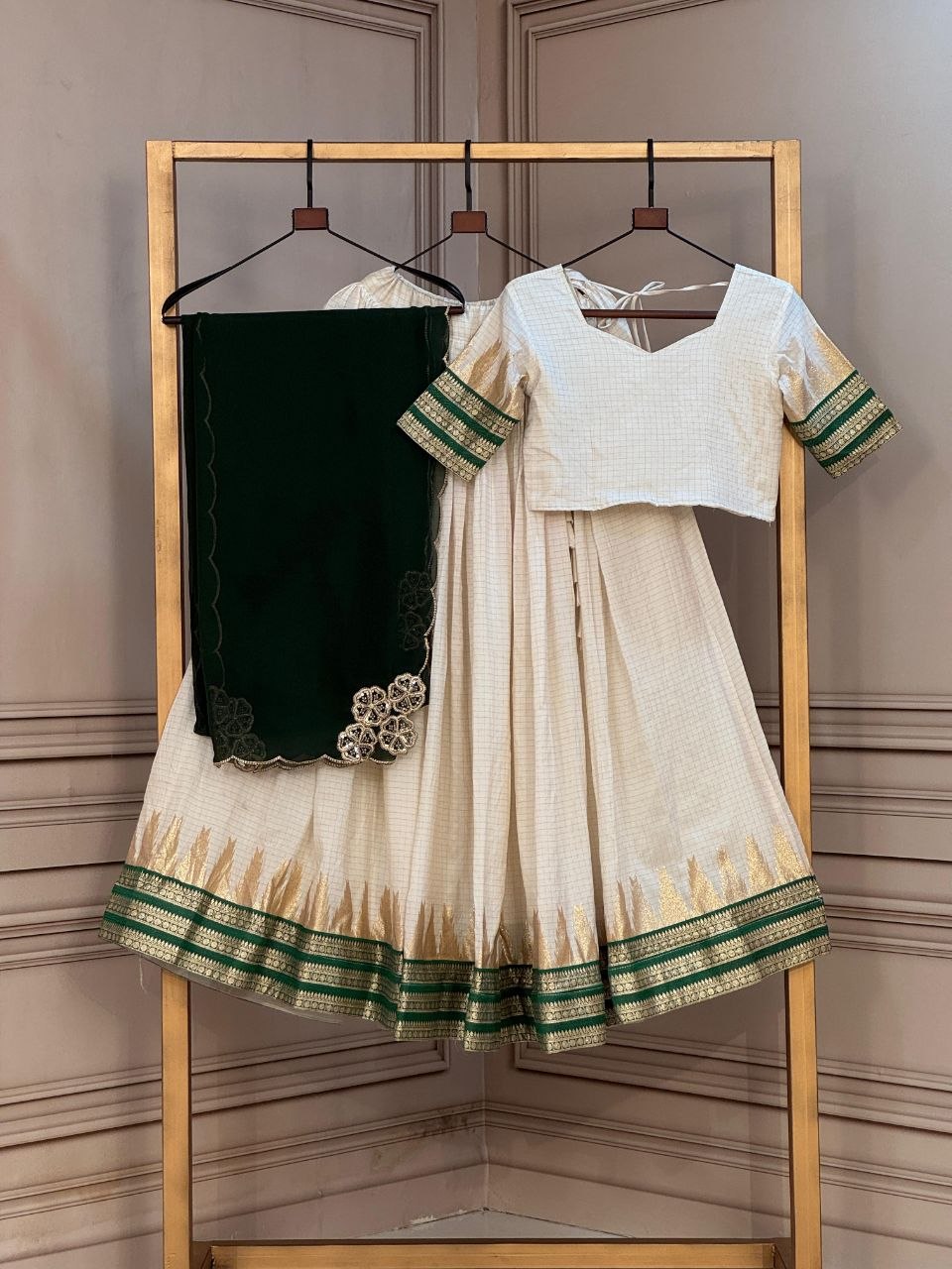 Royal Zari Temple Weave Lehenga Set