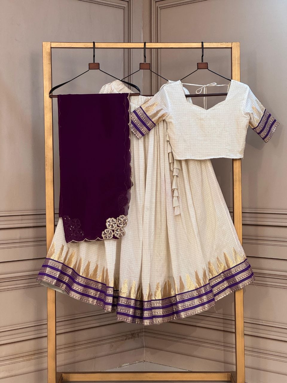 Royal Zari Temple Weave Lehenga Set