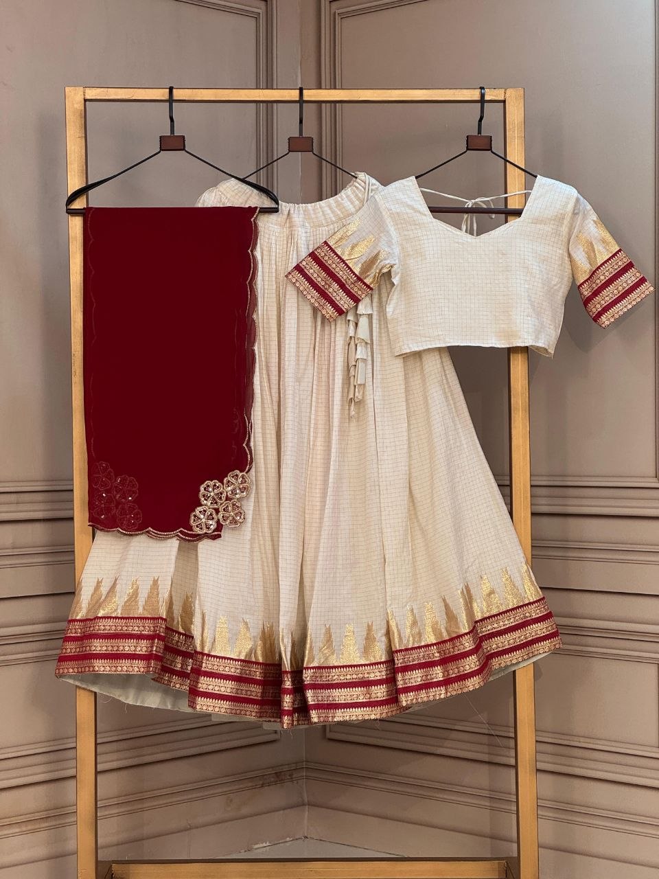 Royal Zari Temple Weave Lehenga Set