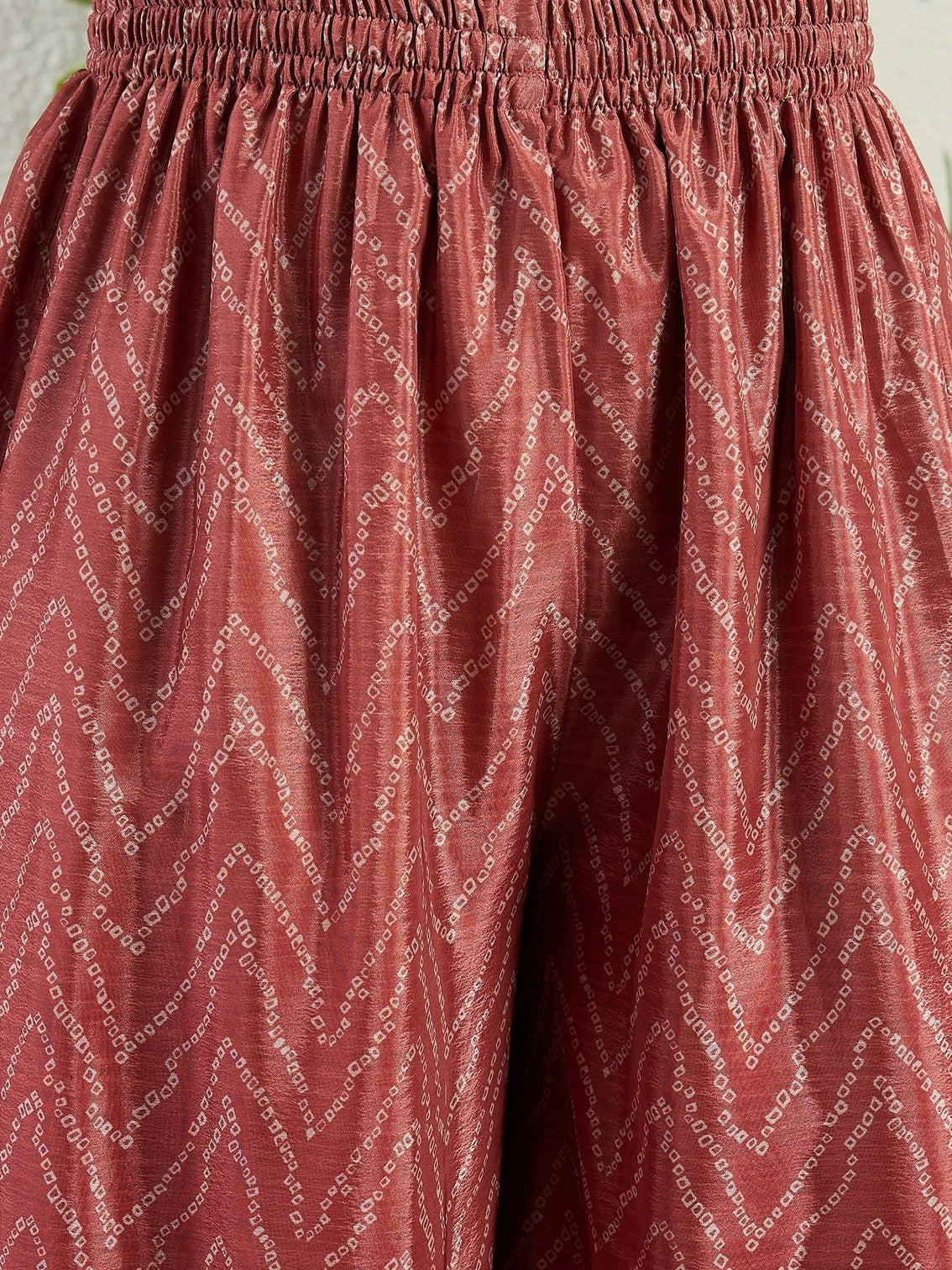 Rust Chinon Palazzo Set with Dupatta