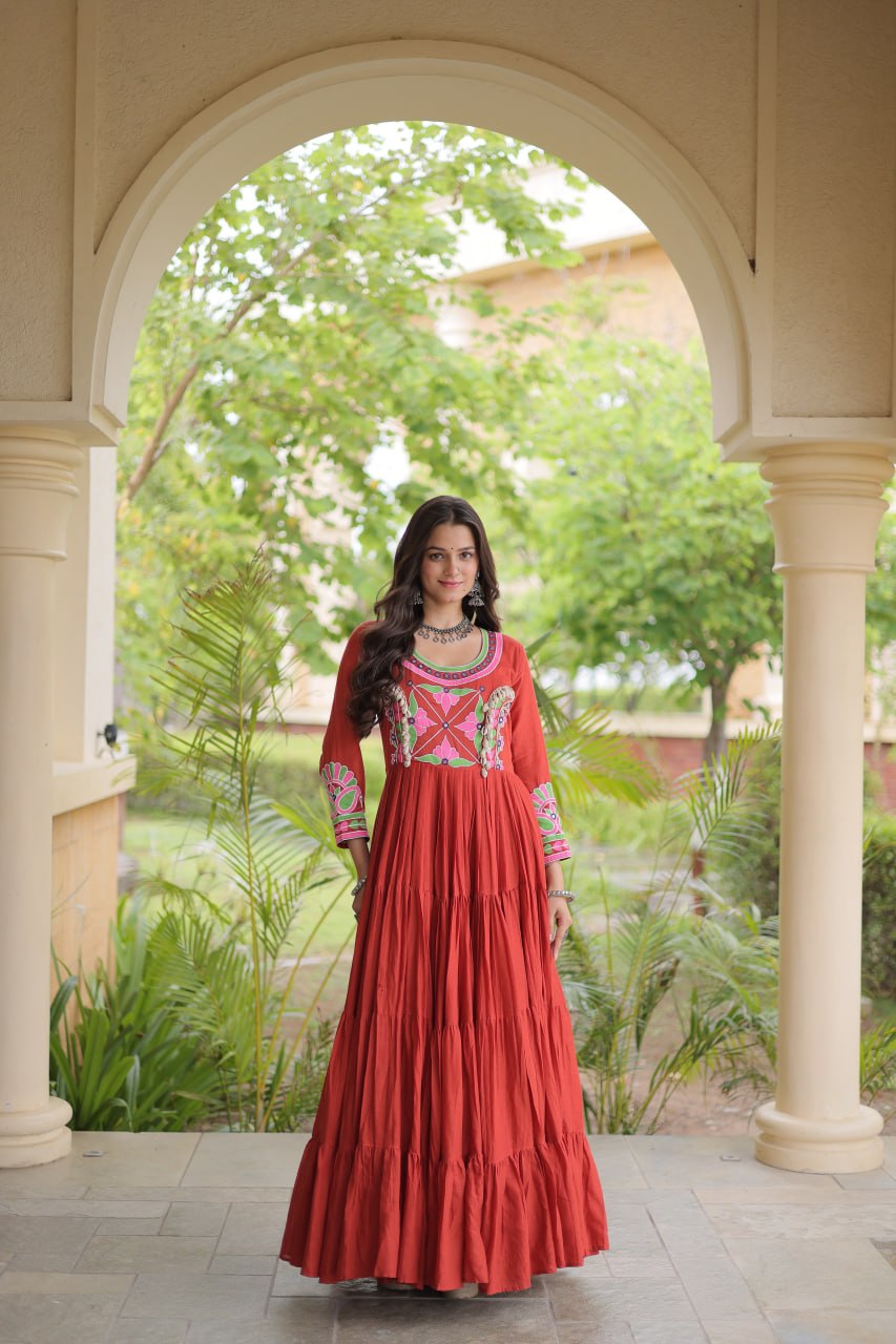 Rust Cotton Mirror & Real Codi Work Gown