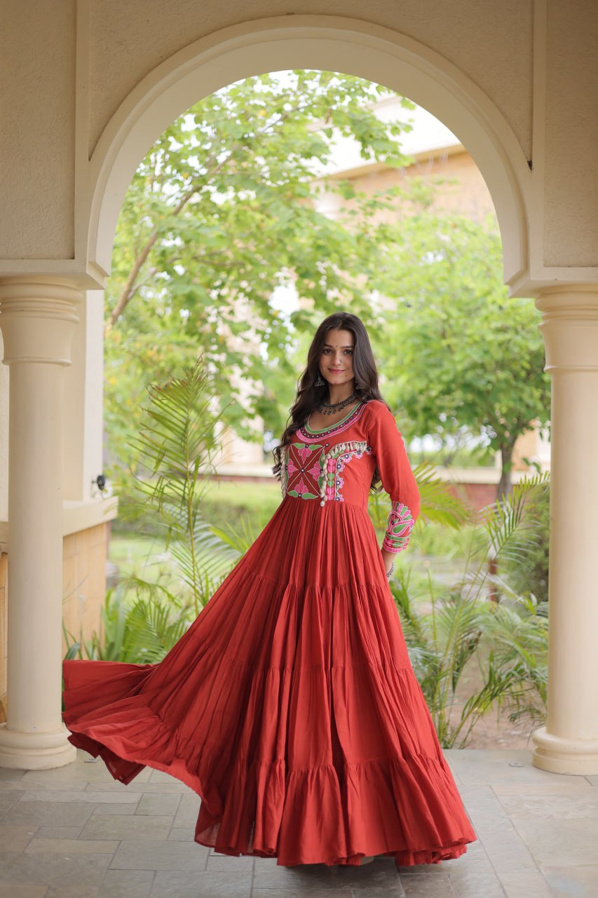 Rust Cotton Mirror & Real Codi Work Gown