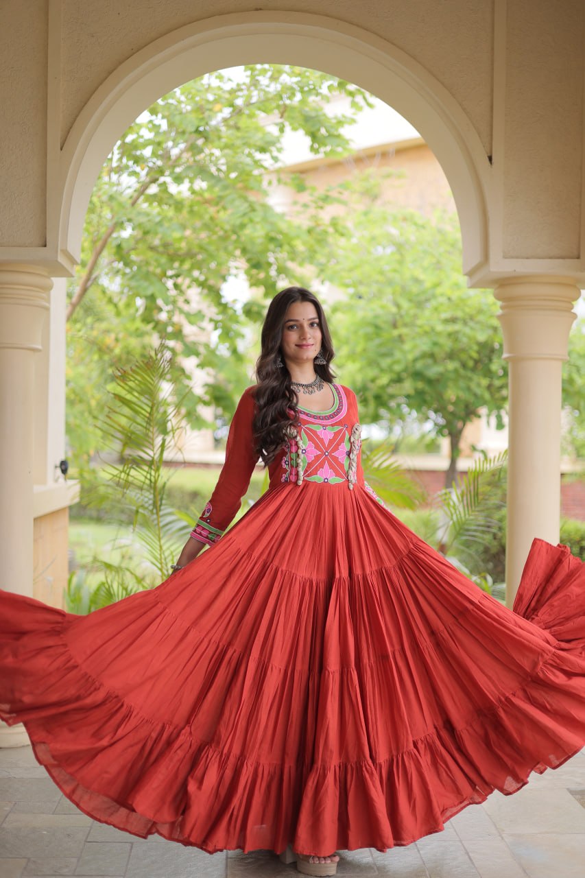 Rust Cotton Mirror & Real Codi Work Gown