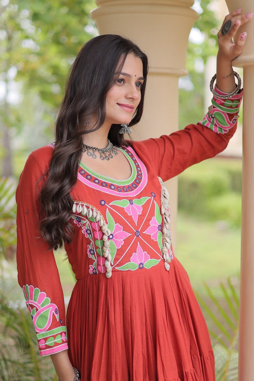 Rust Cotton Mirror & Real Codi Work Gown