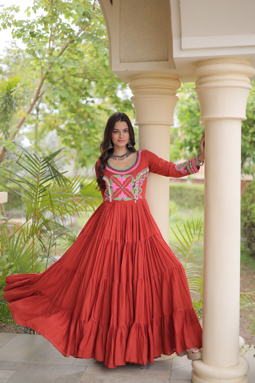 Rust Cotton Mirror & Real Codi Work Gown