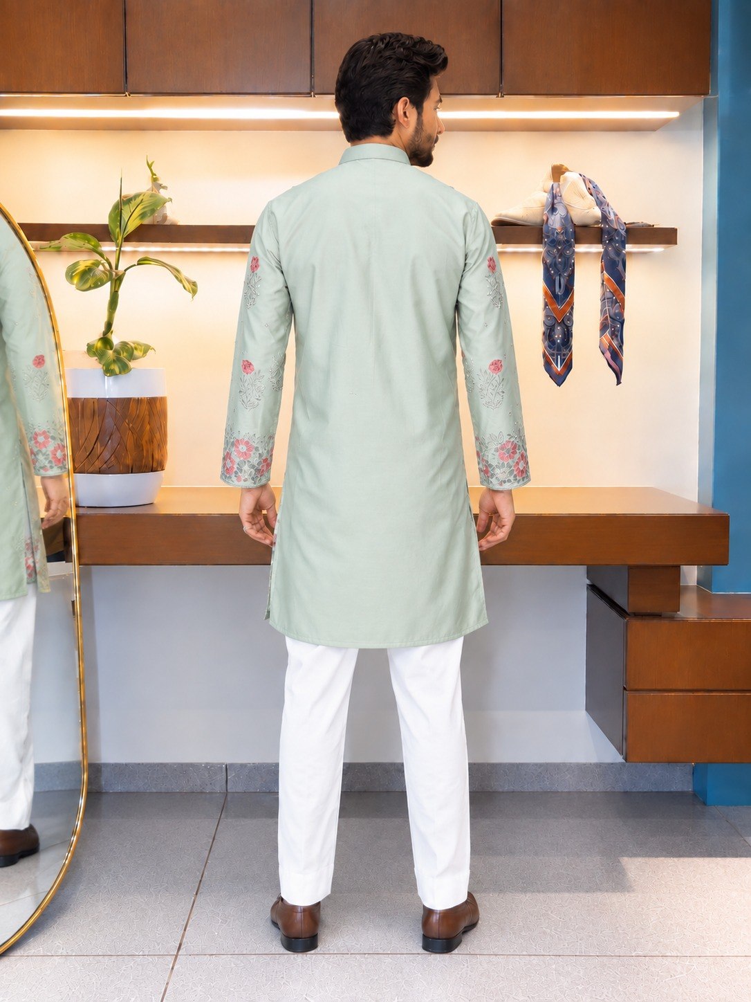 Sage Coach Silk Kurta Pant Set