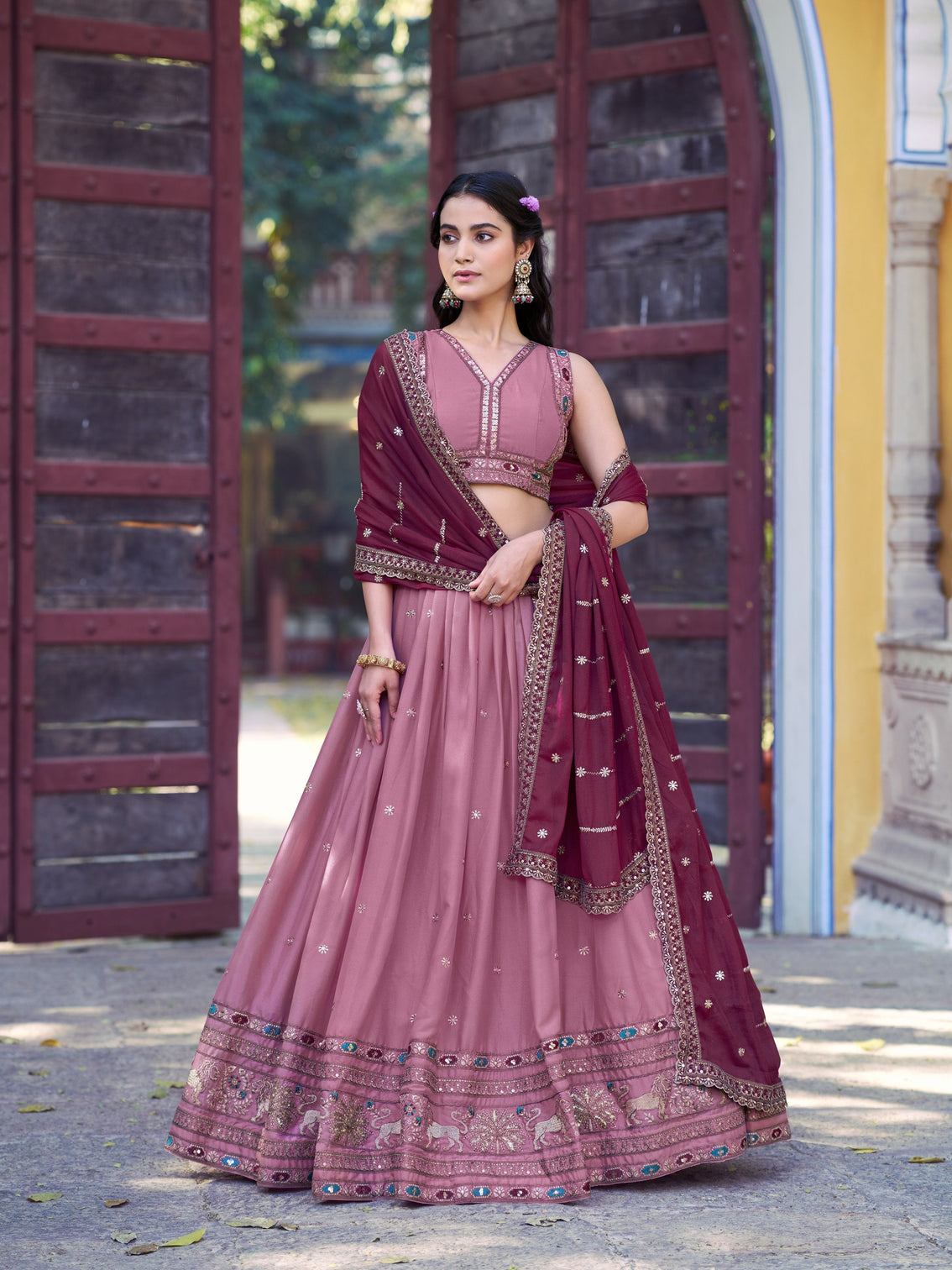 Traditional wear star georgette lehenga