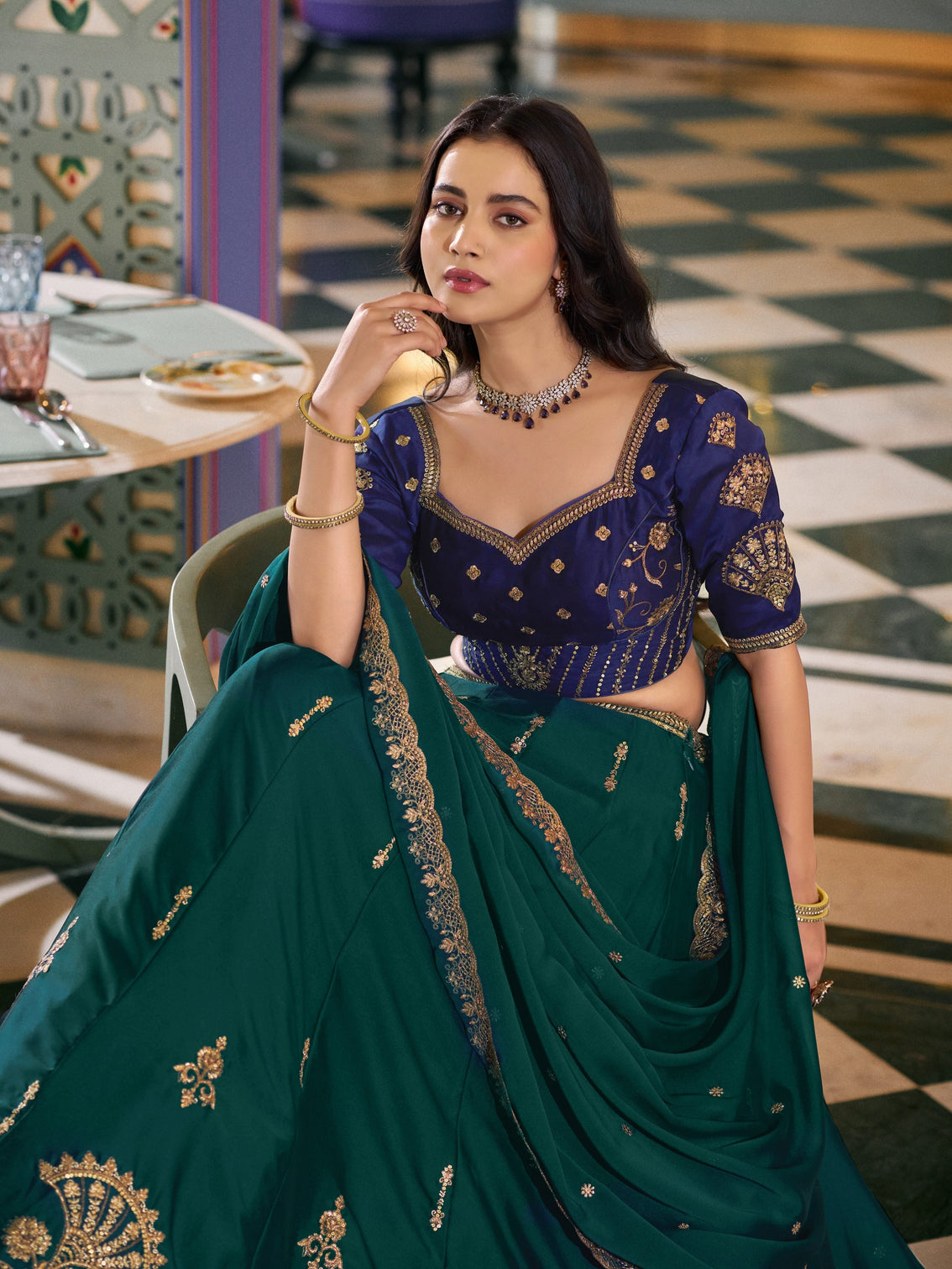 Bridesmaid wear rangoli silk chaniya choli