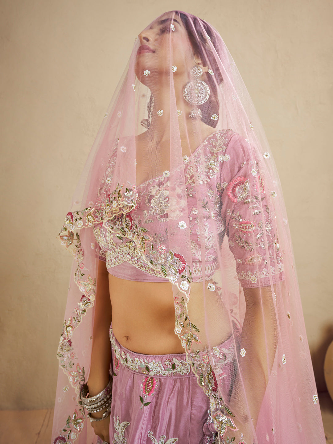 Satin Silk Sequins Embroidered Semi-Stitched Lehenga Choli with Dupatta
