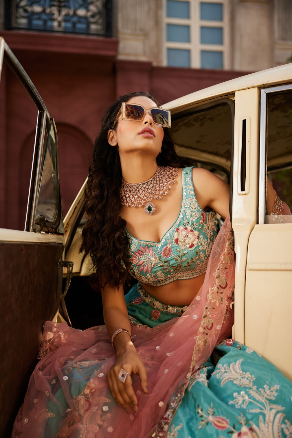 Satin Silk Sequins Embroidered Semi-Stitched Lehenga Choli with Dupatta