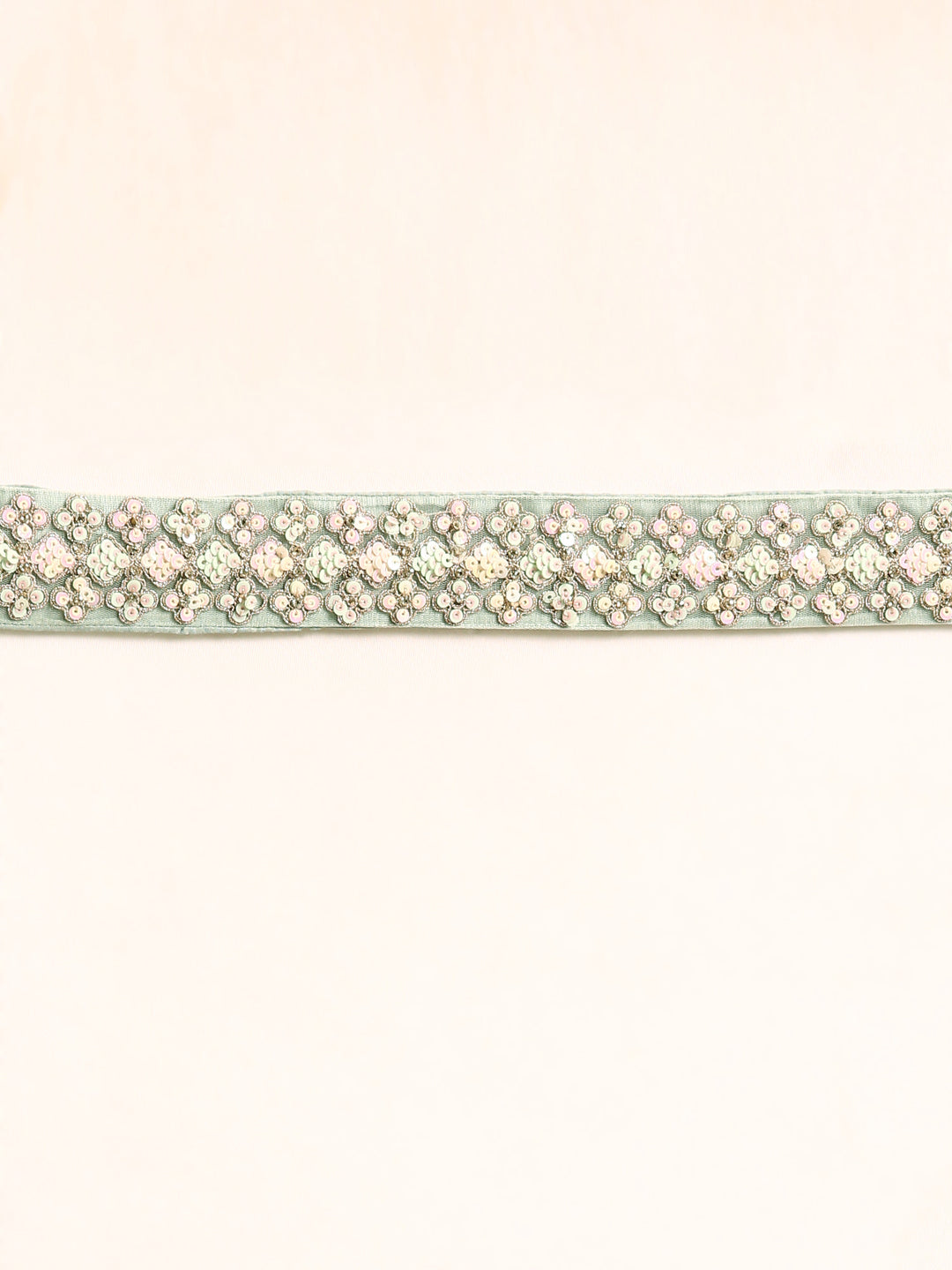 Sea green Net Multi Sequins with heavy Zarkan embroidery Semi-Stitched Lehenga choli & Dupatta