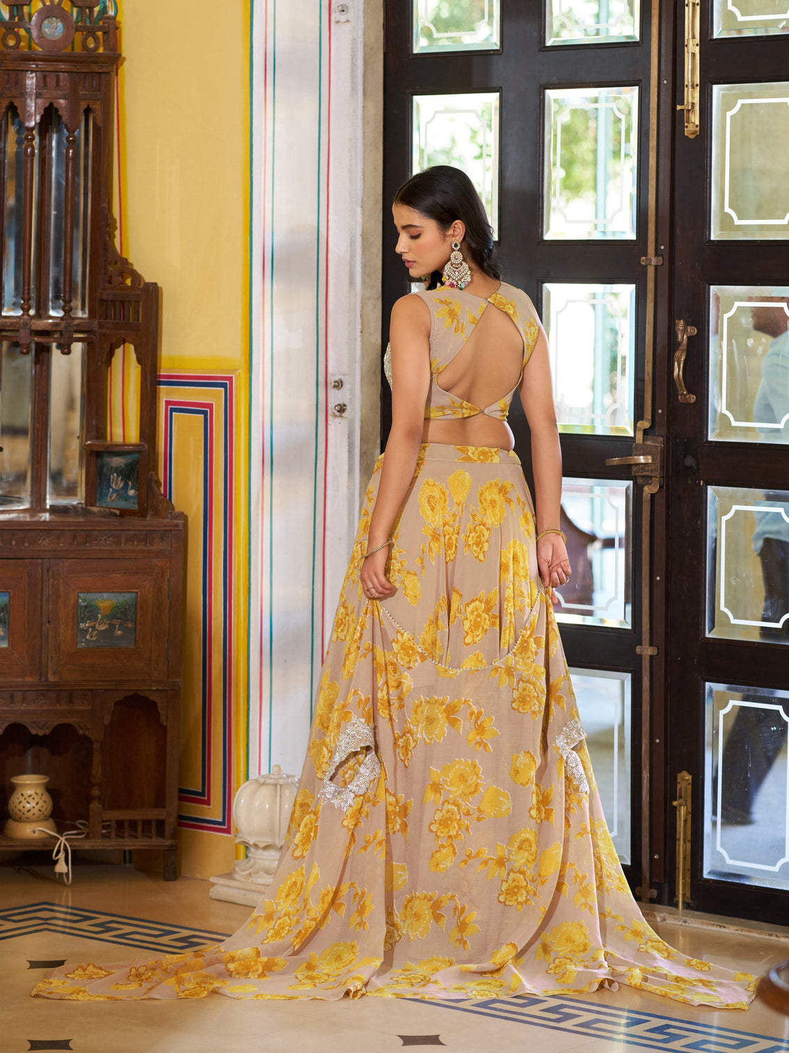 Haldi wear georgette lehenga choli