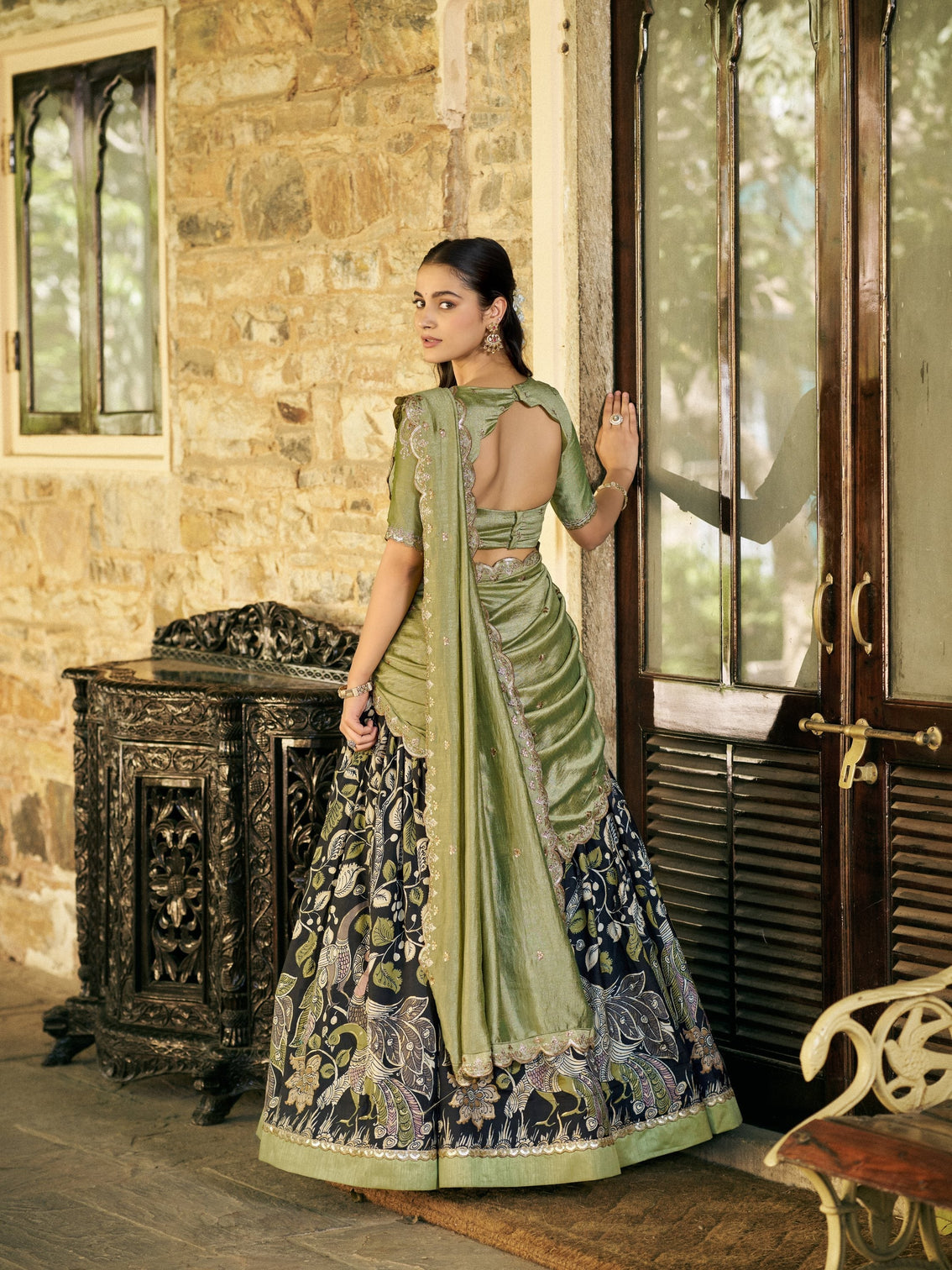 Traditional wear embroidery lehenga choli