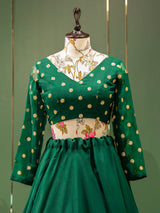 Green Color Simple Georgette Lehenga Choli