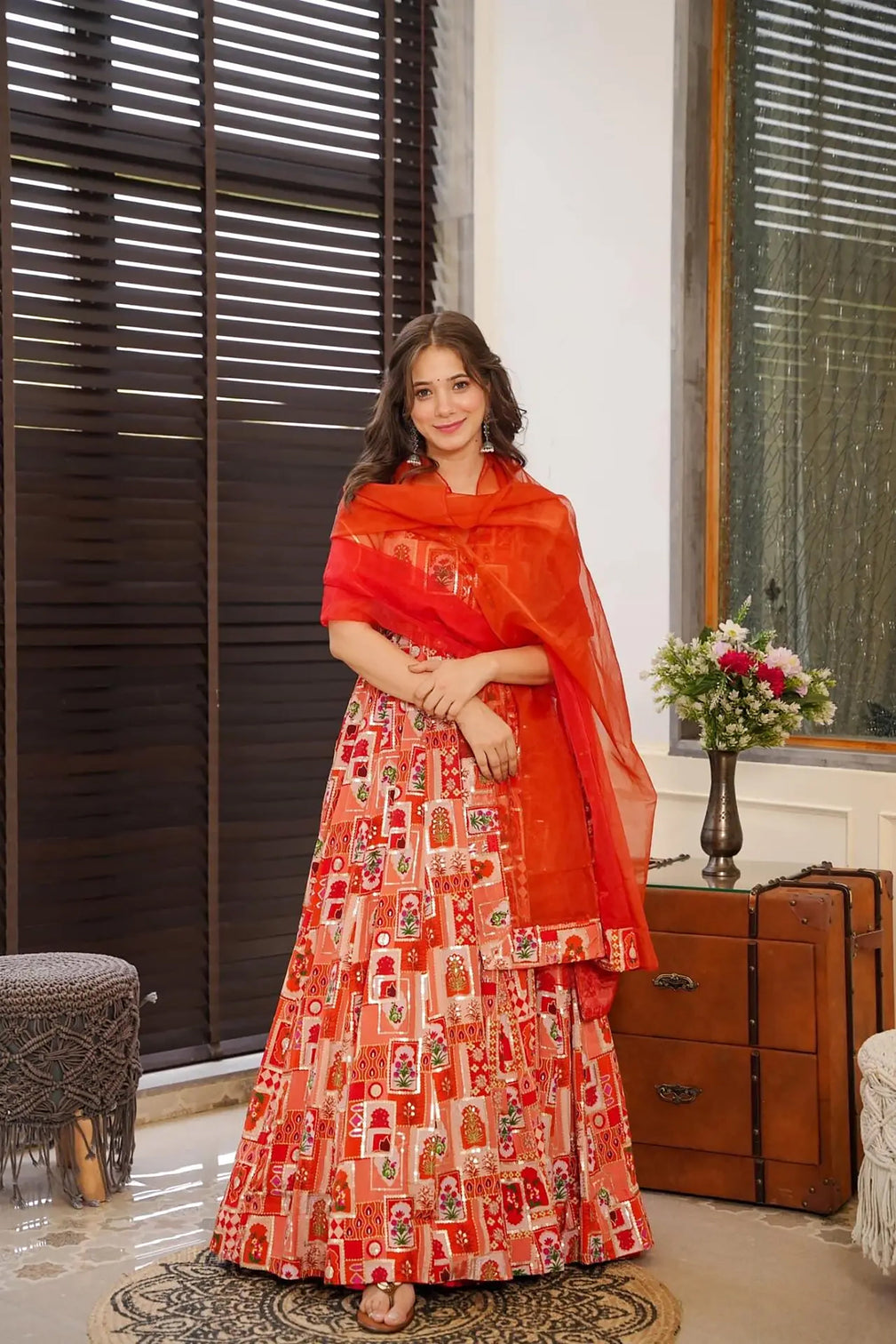 Silk Digital Print Anarkali Gown with Dupatta Collection