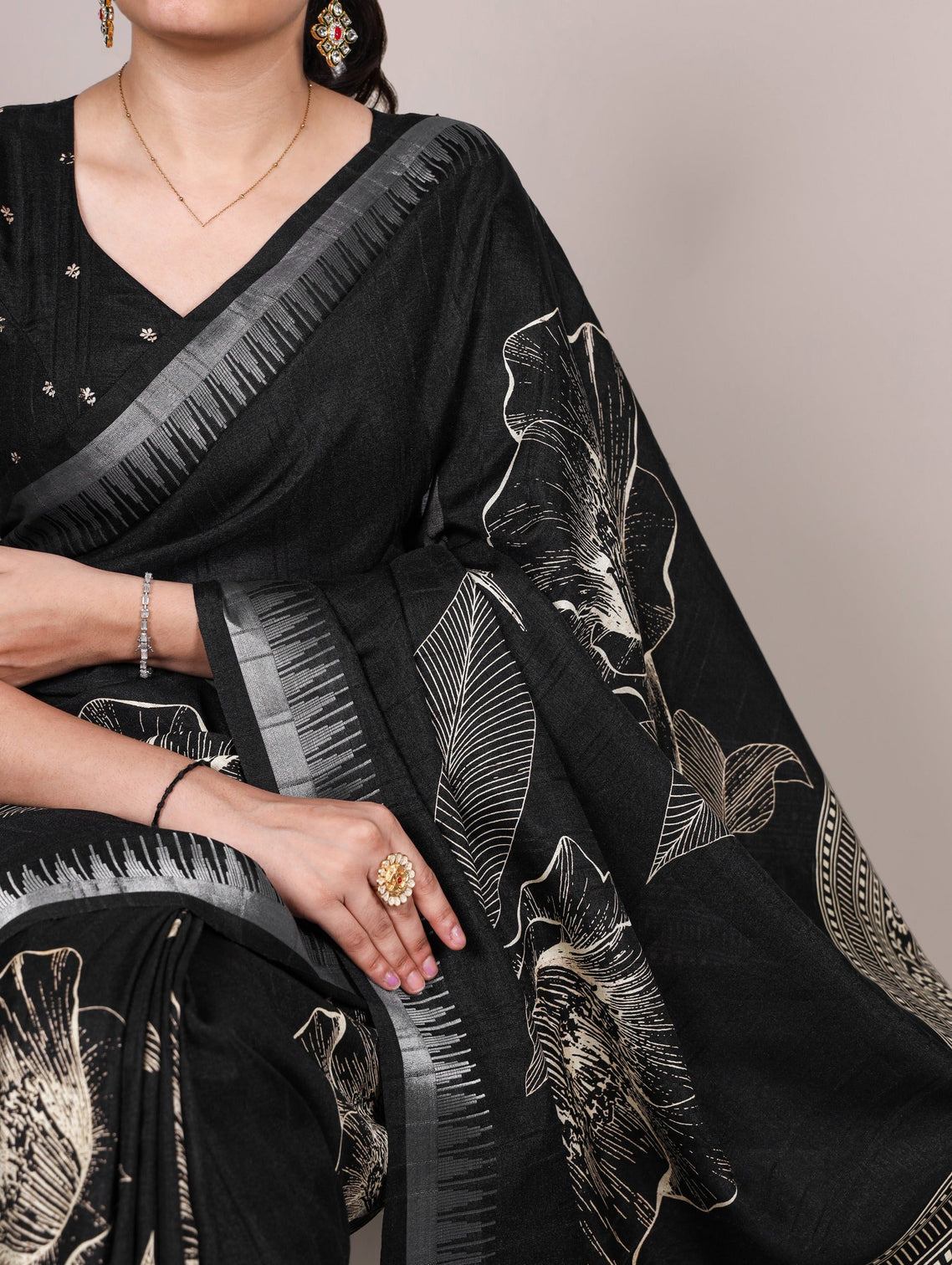 Silk Floral Printed Saree