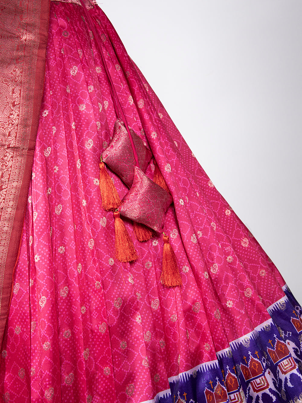 Pink Color Weaving Work With Digital Print Jacquard Silk Dhvani Set Lehenga Choli