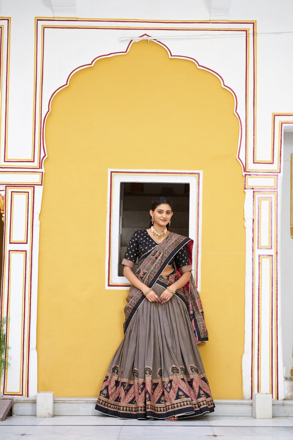 Silk Printed Lehenga with Iconic Sparkle