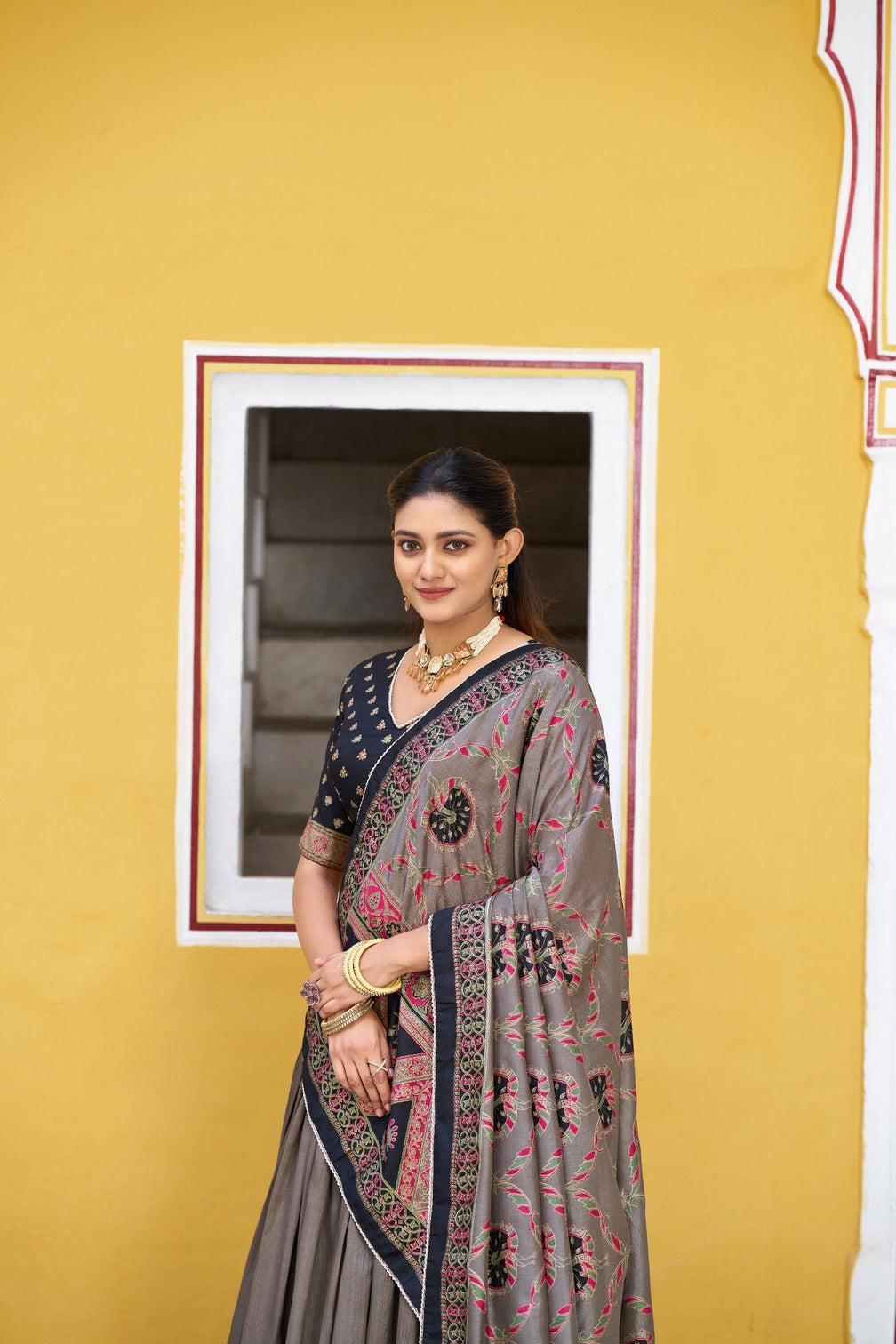 Silk Printed Lehenga with Iconic Sparkle