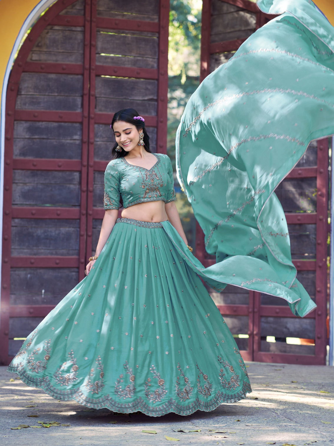 Wedding wear embroidery lehenga choli