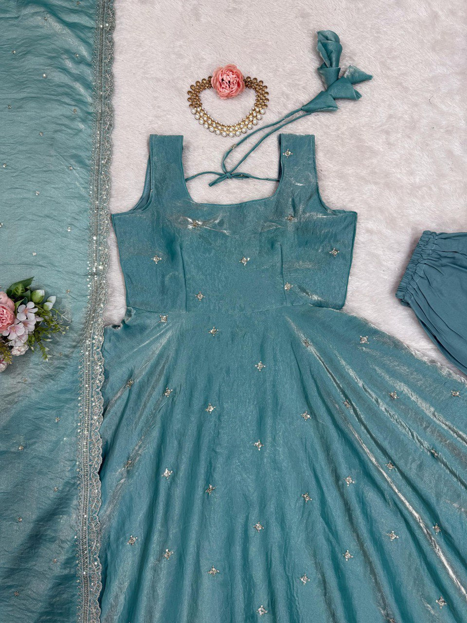 Sky Blue Eid Special Elegant Gown