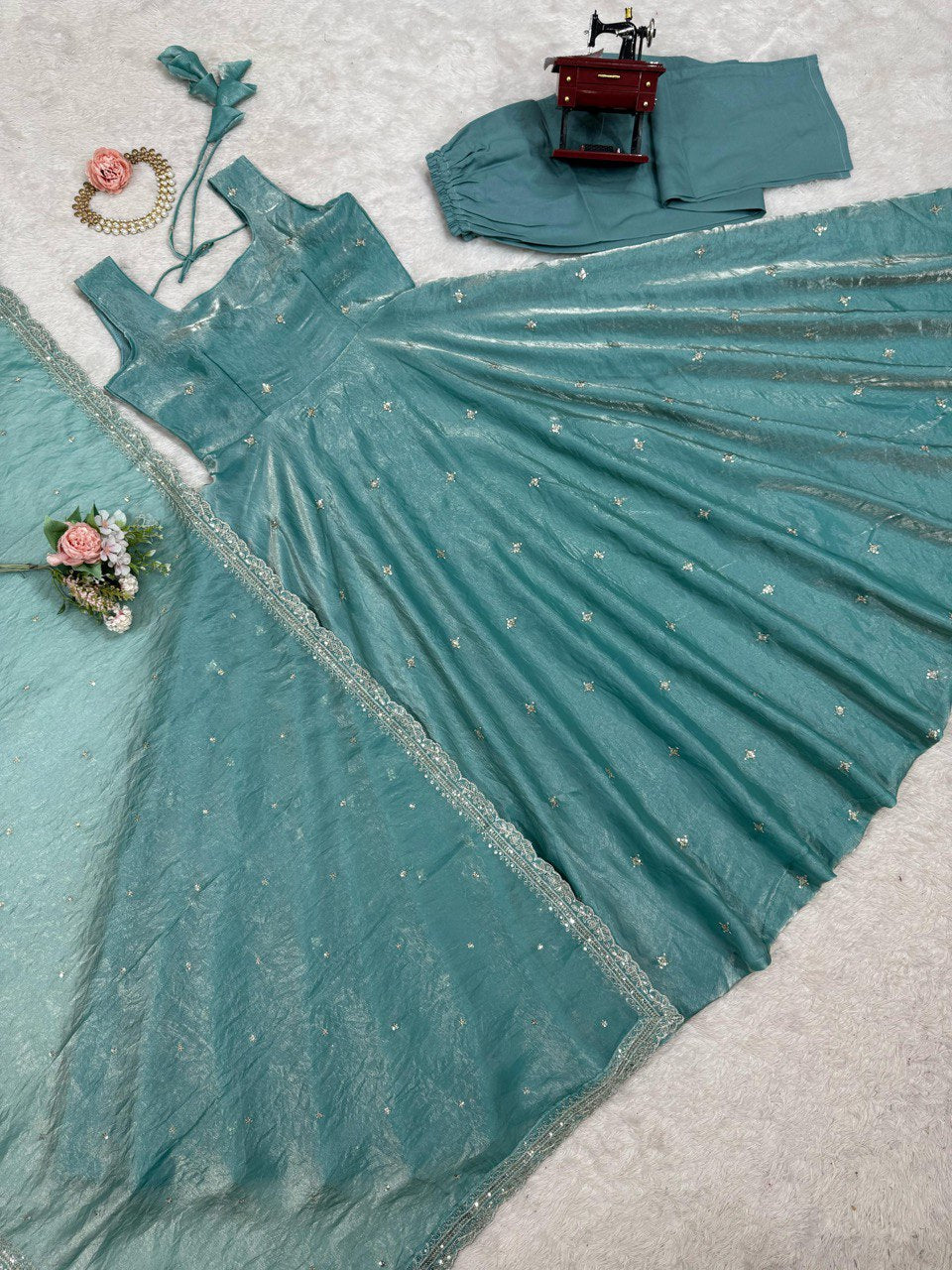 Sky Blue Eid Special Elegant Gown