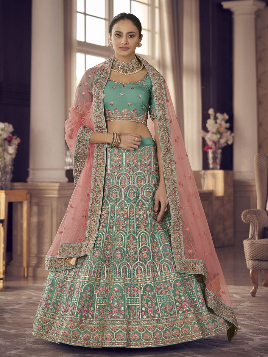 Sky Blue Georgette Partywear Lehenga Choli