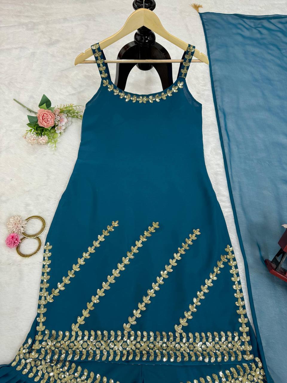 Sky Blue Rakhi Special Elegant Sharara Set