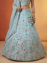 Organza Swarovski stones Embroidered Lehenga Choli with Dupatta