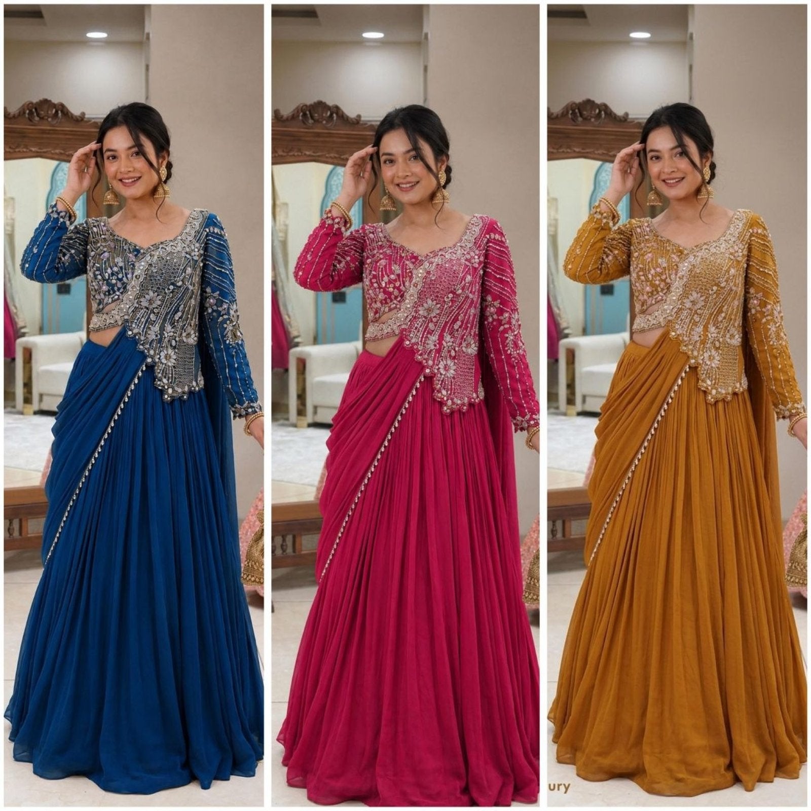 Rangoli Lehenga Choli with Embroidery Sequence Work For Special Occasions