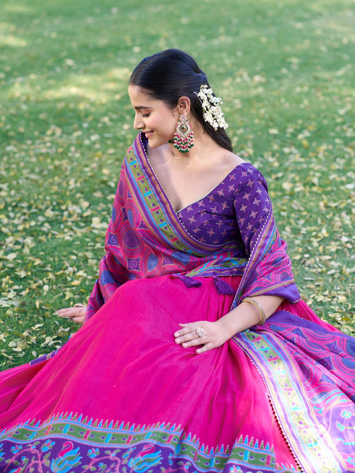 Pink color printed lehenga choli