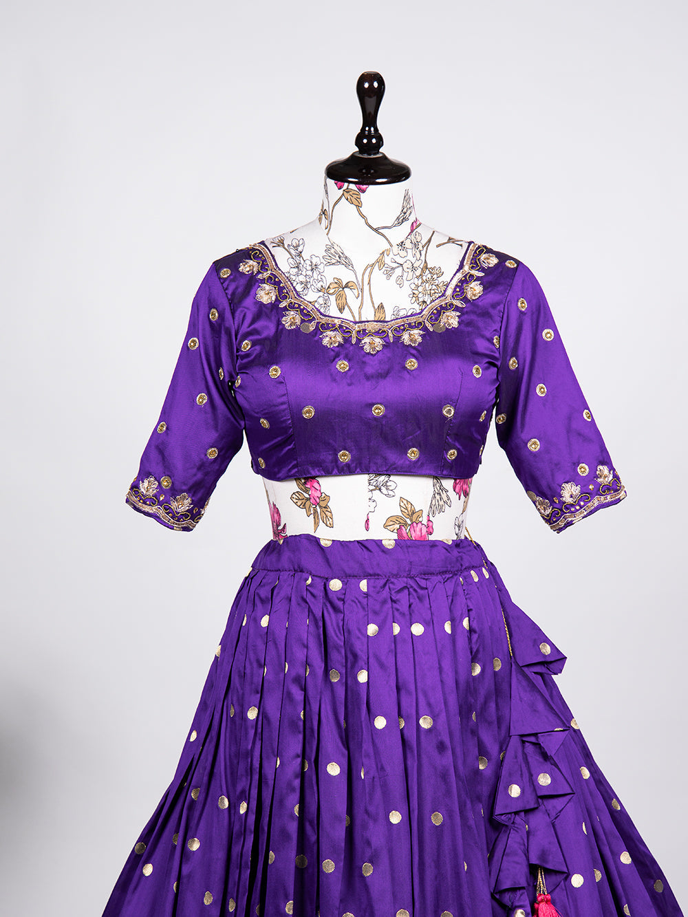 Purple Color Weaving Zari Work Jacquard Silk (Paithani) lehenga Choli